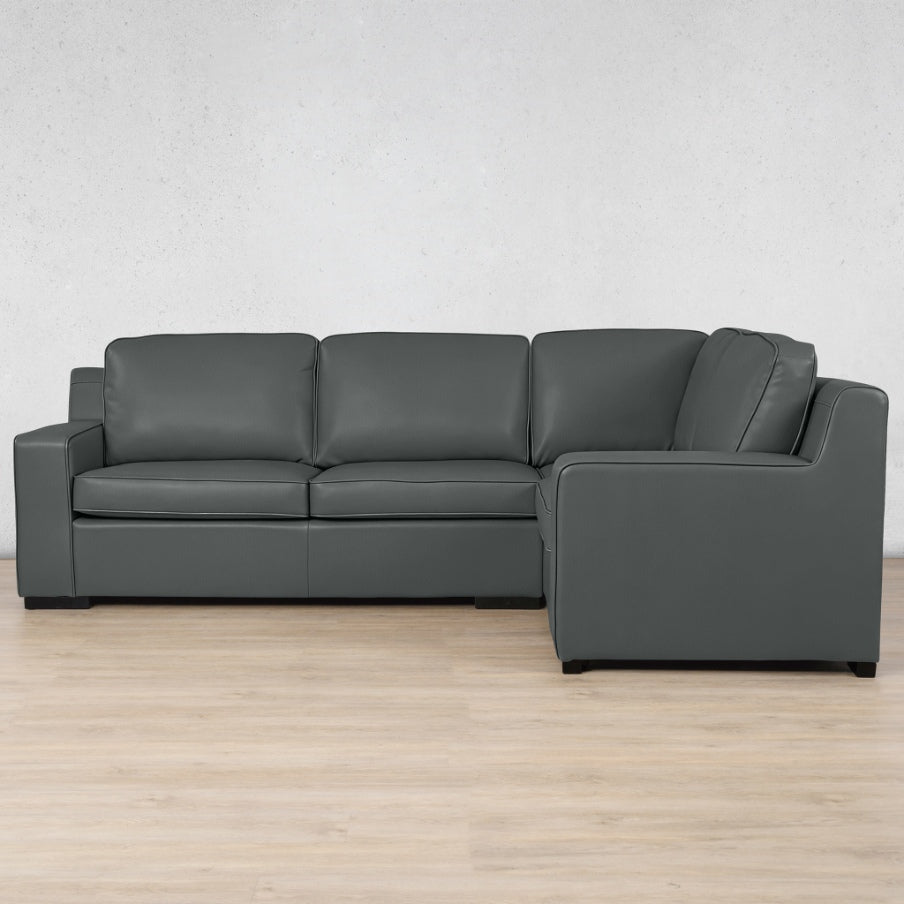 Rome 4 Seater L-Shape Sofa - RHF Leather Sofa Leather Gallery Flux Grey
