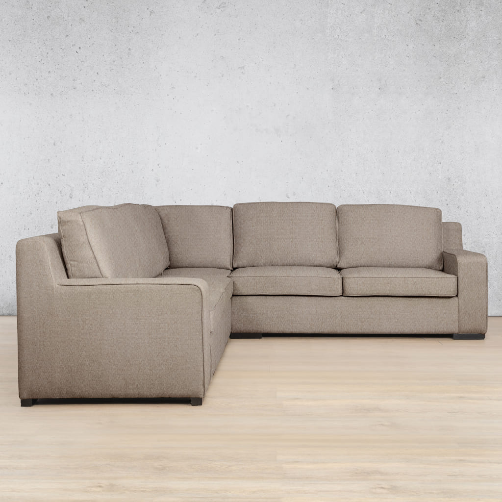Rome Fabric L-Sectional 4 Seater - LHF Fabric Corner Suite Leather Gallery Kenya Sand