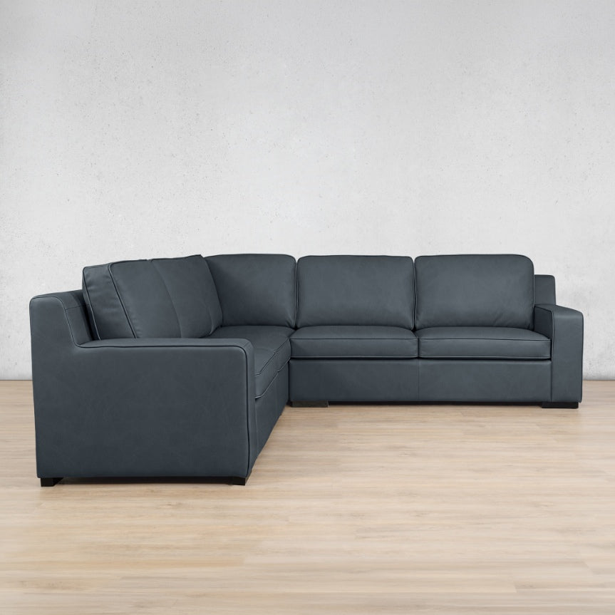 Rome Leather L-Sectional 5 Seater Leather Sectional Leather Gallery Bedlam blue night 