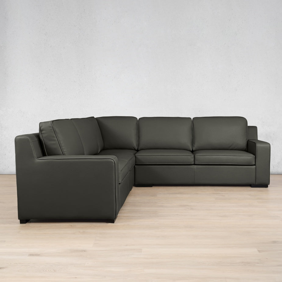 Rome Leather L-Sectional 5 Seater Leather Sectional Leather Gallery czar anthracite