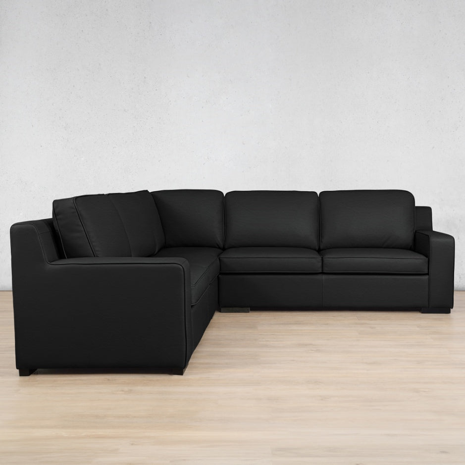 Rome Leather L-Sectional 5 Seater Leather Sectional Leather Gallery Czar Black