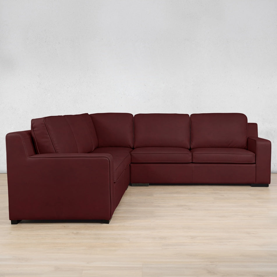 Rome Leather L-Sectional 5 Seater Leather Sectional Leather Gallery Royal Ruby