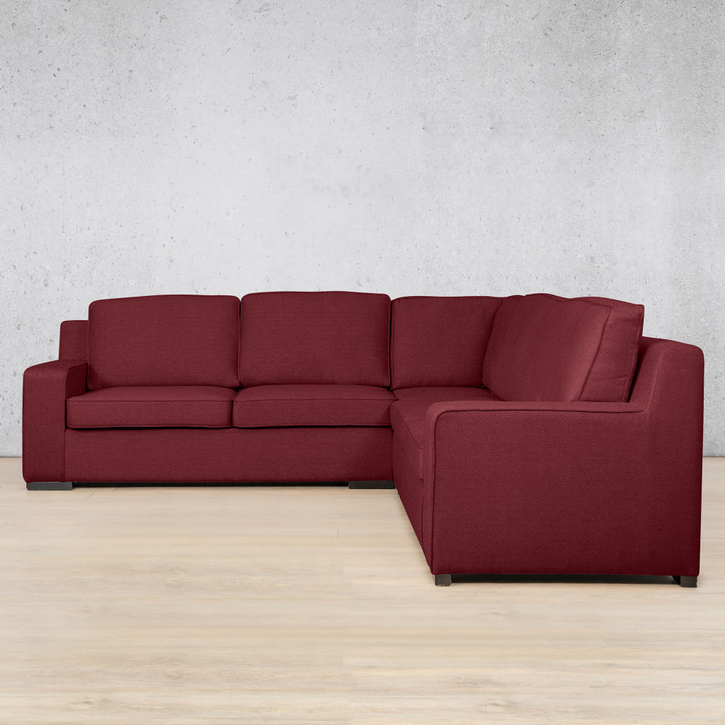 Rome Fabric L-Sectional 4 Seater - RHF Fabric Corner Suite Leather Gallery Deep Cherry