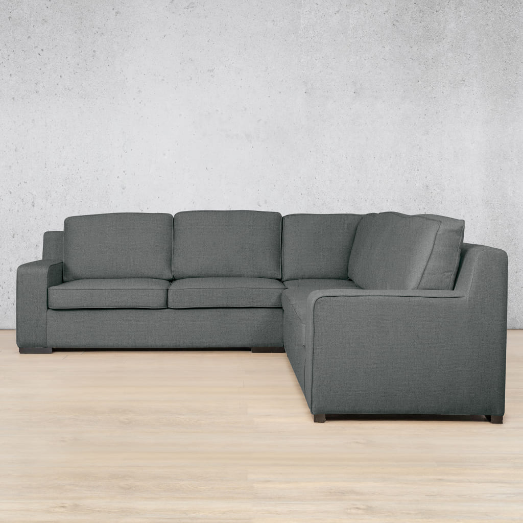 Rome Fabric L-Sectional 4 Seater - RHF Fabric Corner Suite Leather Gallery Silver Charm