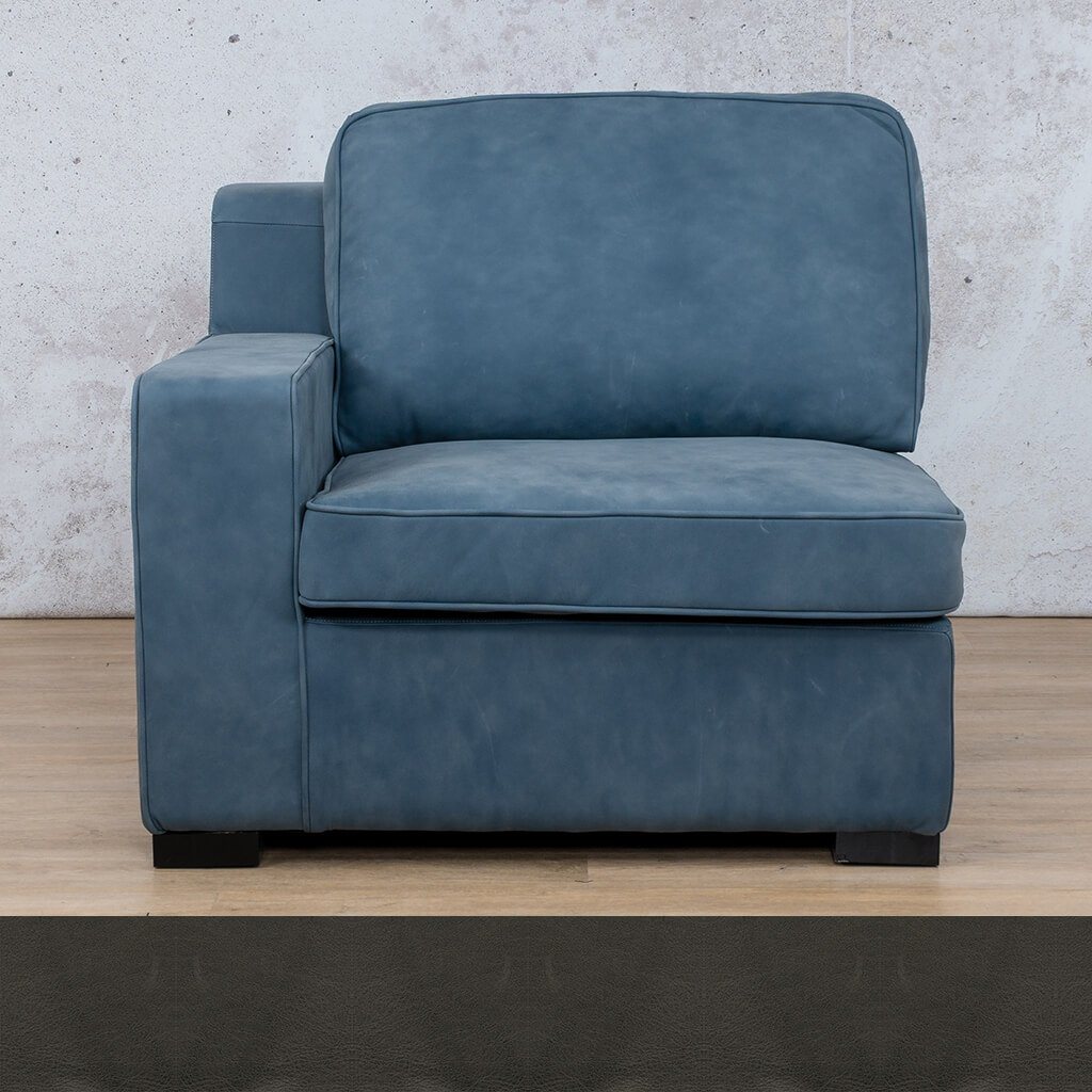 Arizona Leather 1 Seater Right Arm Leather Gallery Czar Anthracite WAREHOUSE COLLECTION - PINETOWN OR NORTHRIDING Full Foam