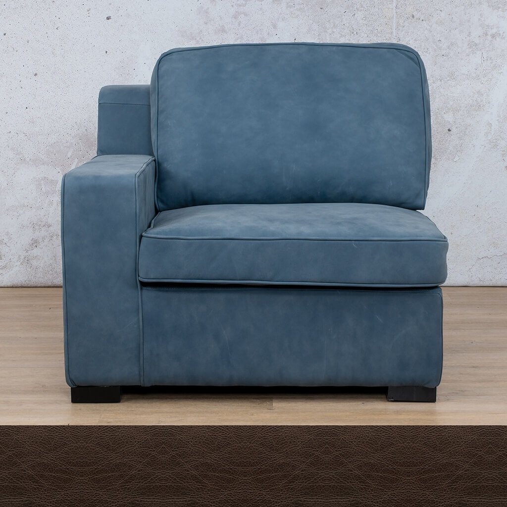 Arizona Leather 1 Seater Right Arm Leather Gallery Czar Chocolate WAREHOUSE COLLECTION - PINETOWN OR NORTHRIDING Full Foam