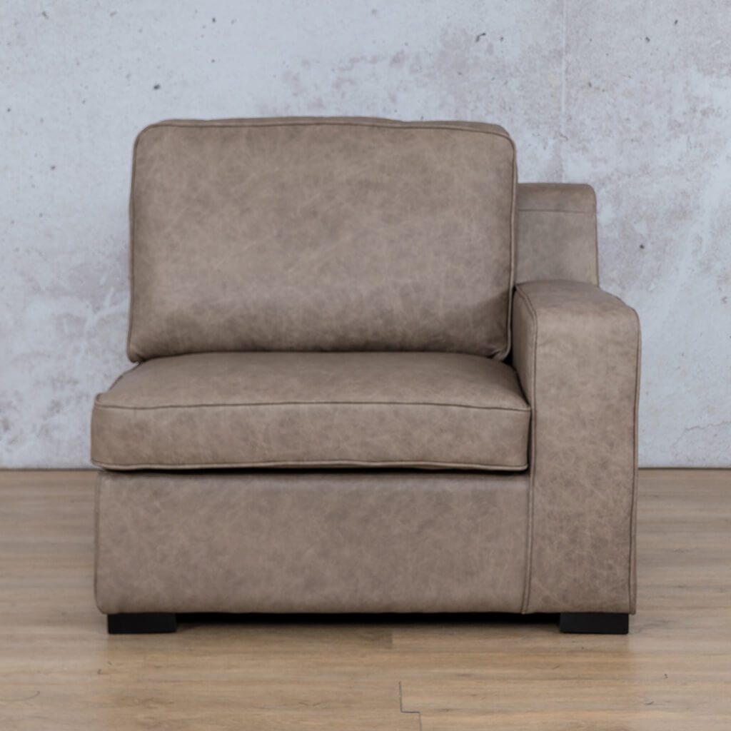 Arizona Leather 1 Seater Left Arm Leather Gallery Bedlam Taupe WAREHOUSE COLLECTION - PINETOWN OR NORTHRIDING Full Foam