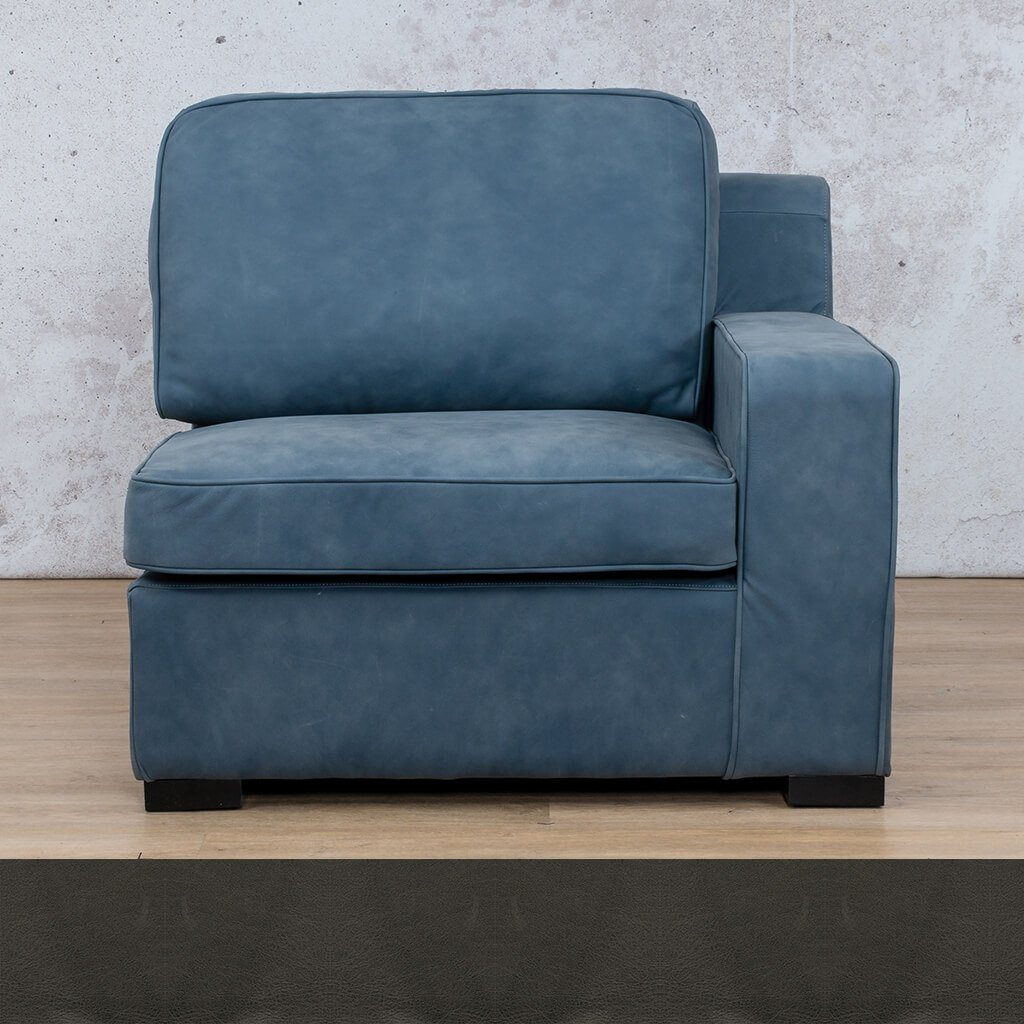 Arizona Leather 1 Seater Left Arm Leather Gallery Czar Anthracite WAREHOUSE COLLECTION - PINETOWN OR NORTHRIDING Full Foam