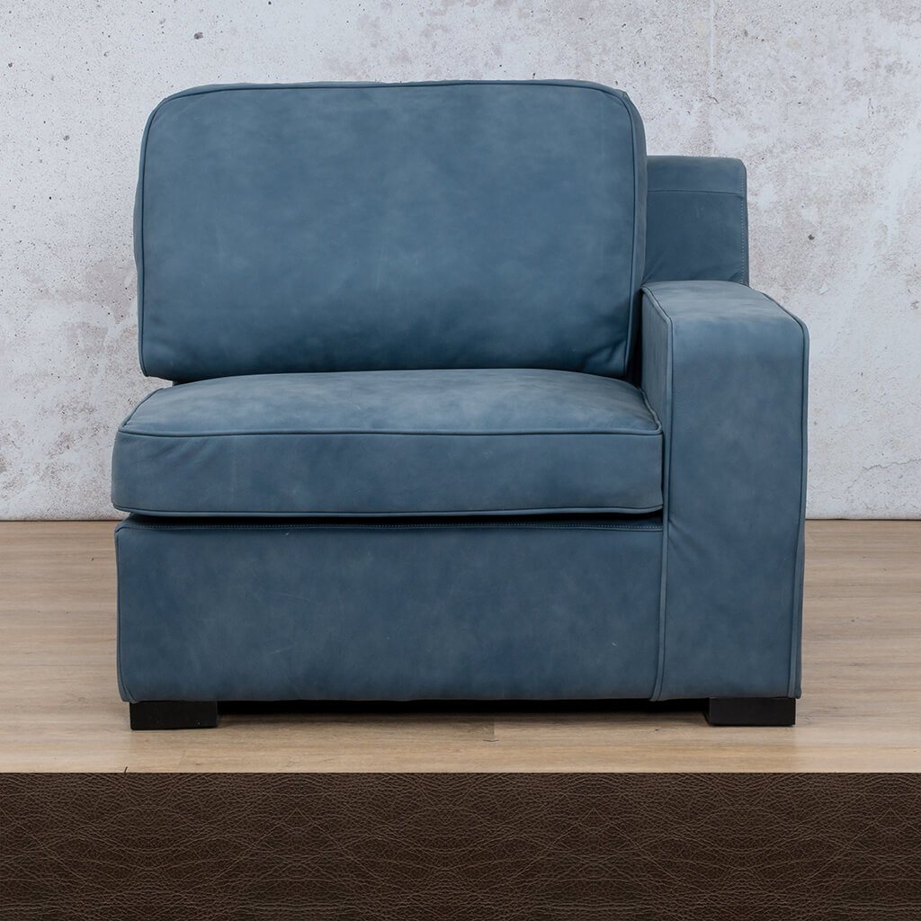 Rome 1 Seater Leather 1 Arm Couch - RHF - Leather Armchair