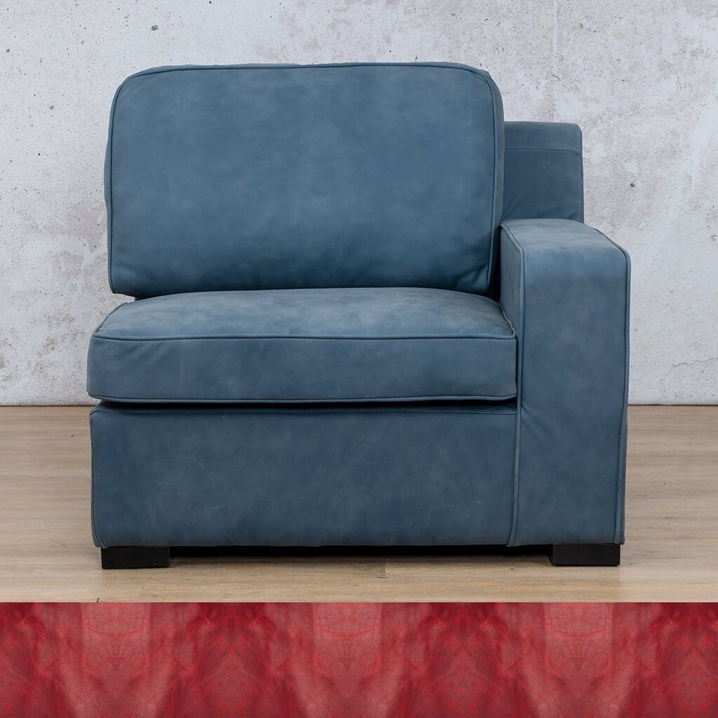 Arizona Leather 1 Seater Left Arm Leather Gallery Royal Ruby WAREHOUSE COLLECTION - PINETOWN OR NORTHRIDING Full Foam