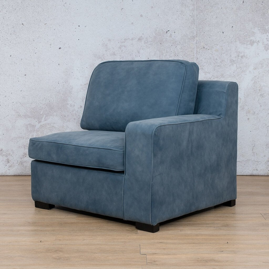 Rome 1 Seater Leather 1 Arm Couch - RHF - Leather Armchair