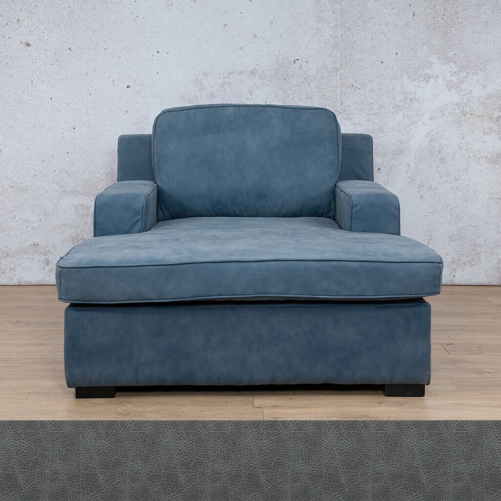 Rome Leather 2 Arm Chaise Leather Sofa Leather Gallery Bedlam Blue Night Full Foam 