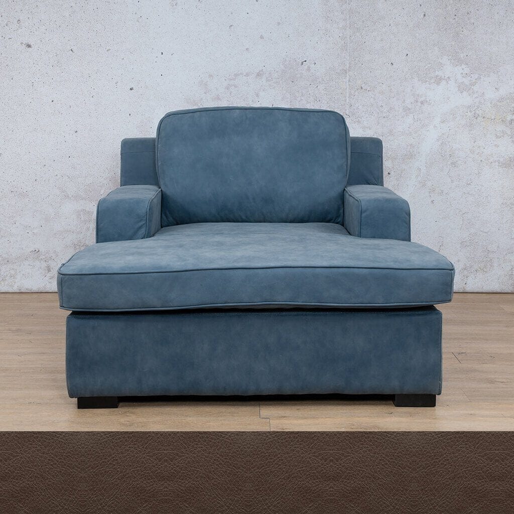 Rome Leather 2 Arm Chaise - Country Ox Blood - Leather Armchair