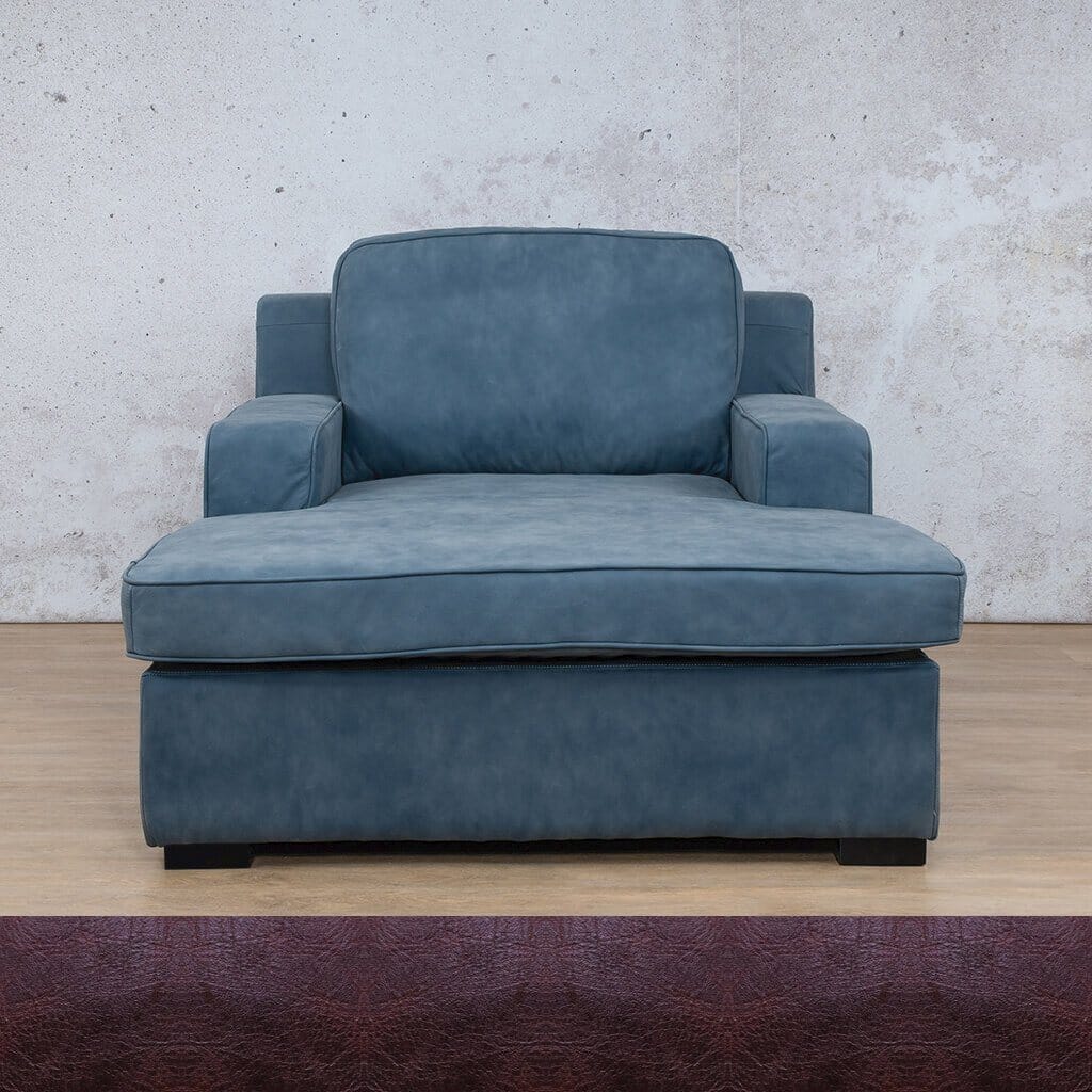 Rome Leather 2 Arm Chaise - Royal Coffee - Leather Armchair