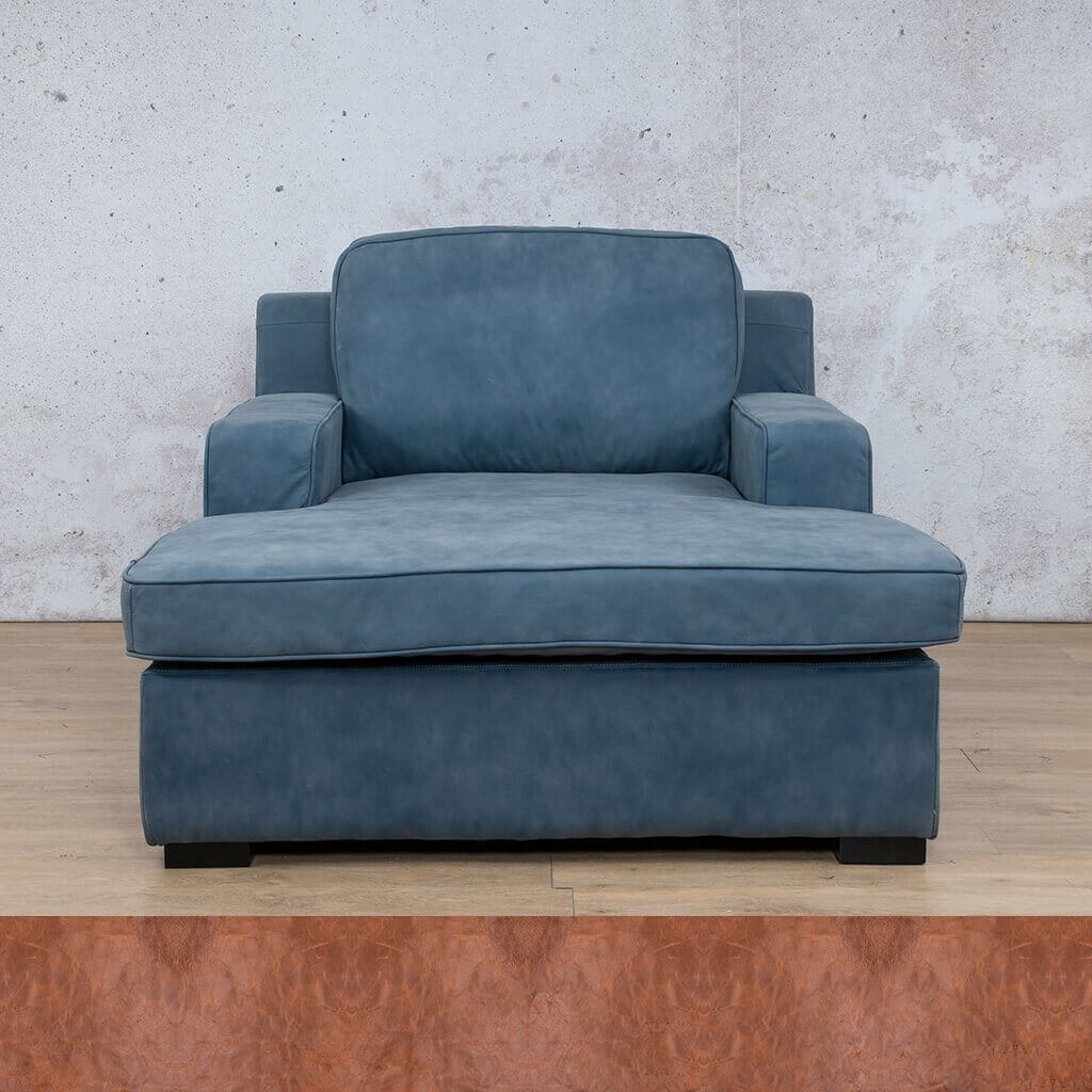 Rome Leather 2 Arm Chaise - Royal Saddle - Leather Armchair