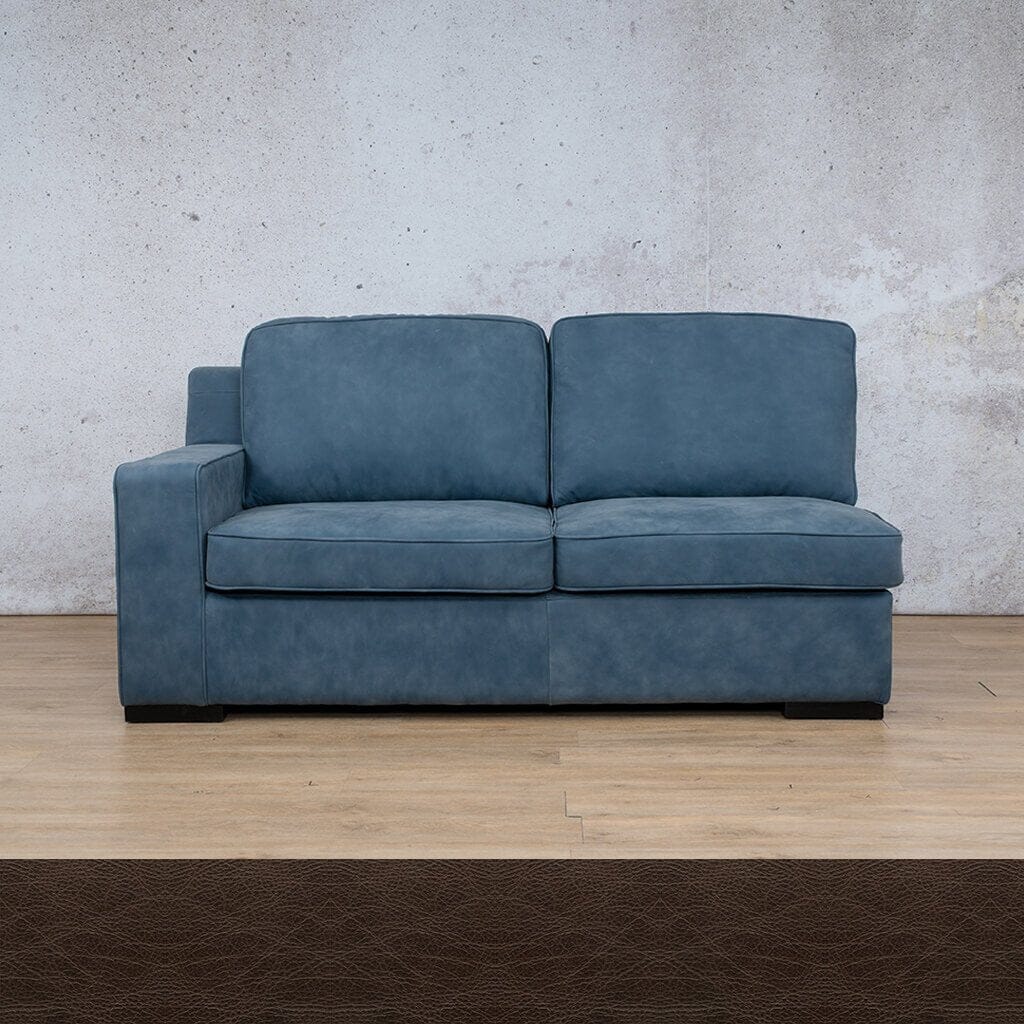 Rome Leather 2 Seater LHF Leather Sofa Leather Gallery Czar Chocolate Full Foam 