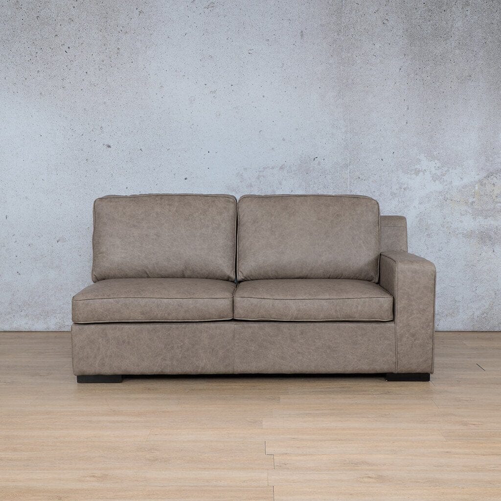 Rome Leather 2 Seater RHF Leather Sofa Leather Gallery Bedlam Taupe Full Foam 