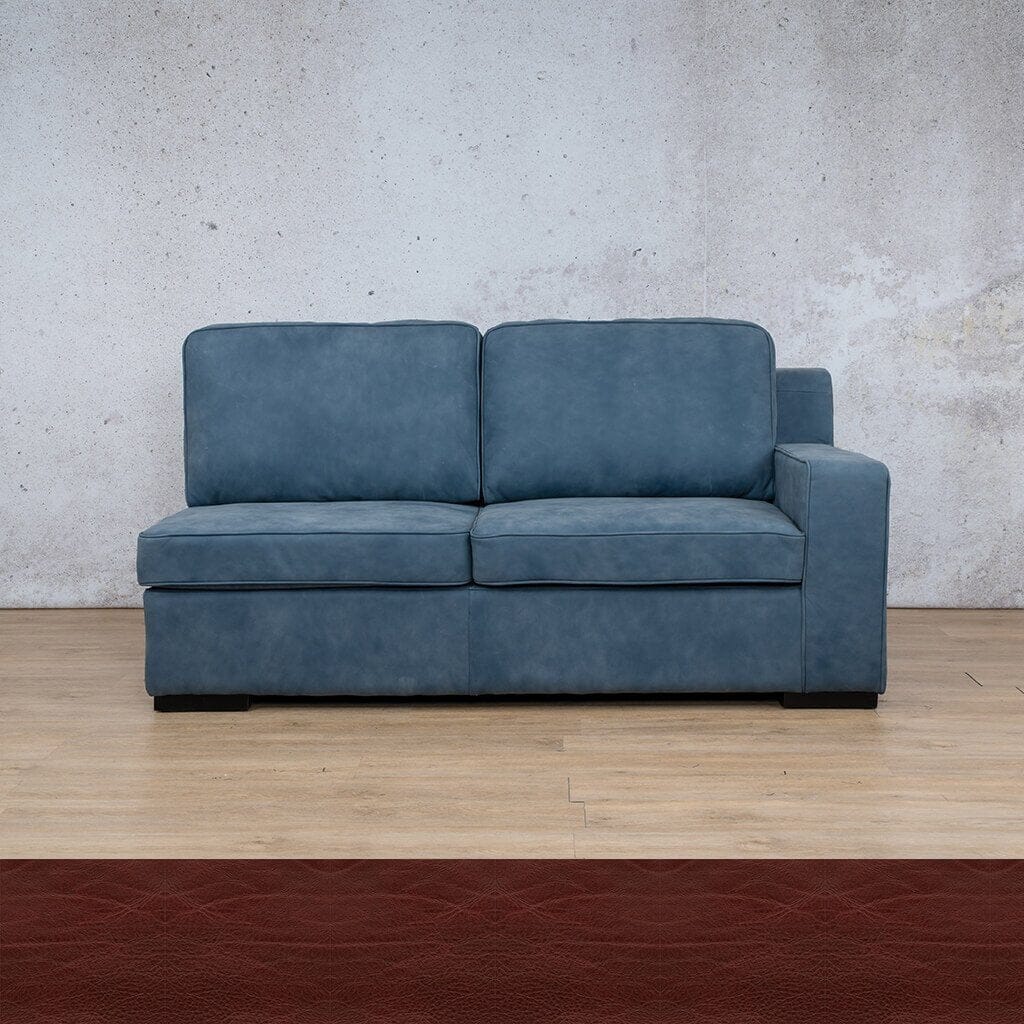 Rome Leather 2 Seater RHF Leather Sofa Leather Gallery Czar Ruby 