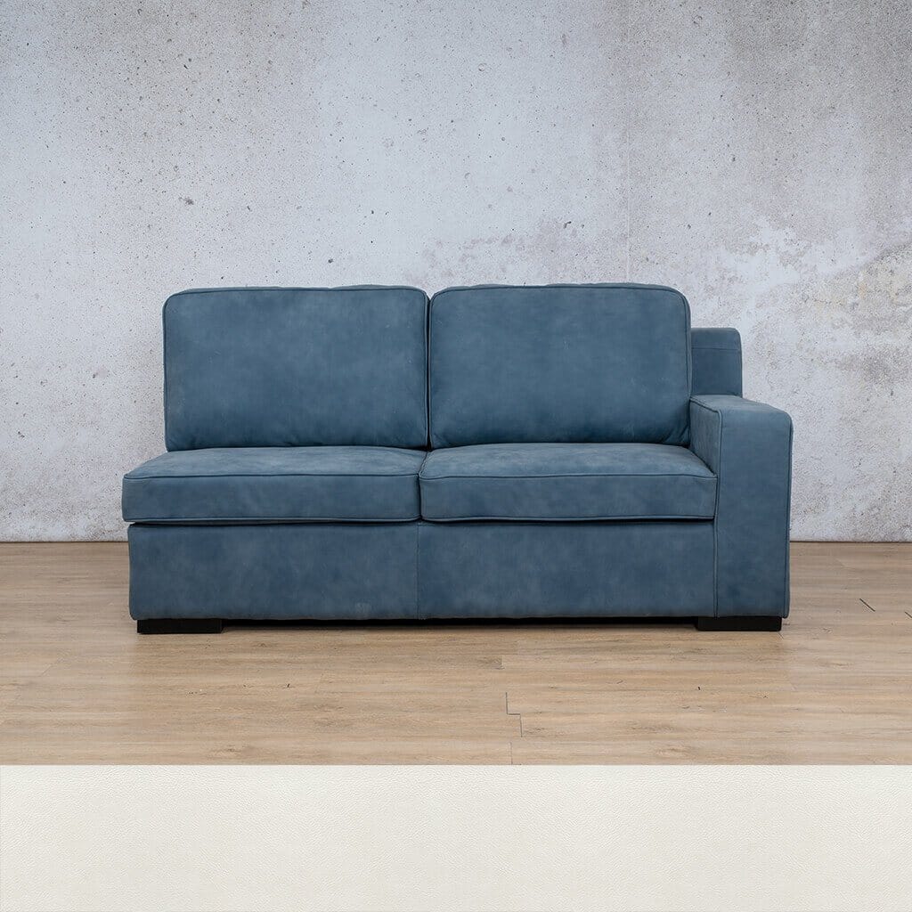 Rome Leather 2 Seater RHF Leather Sofa Leather Gallery Czar White Full Foam