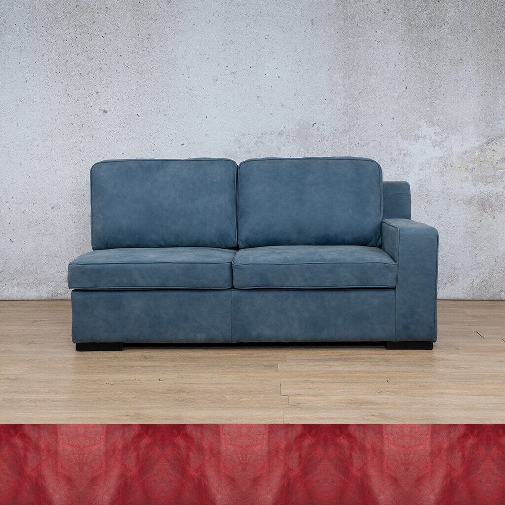 Rome Leather 2 Seater RHF Leather Sofa Leather Gallery Royal Ruby Full Foam 