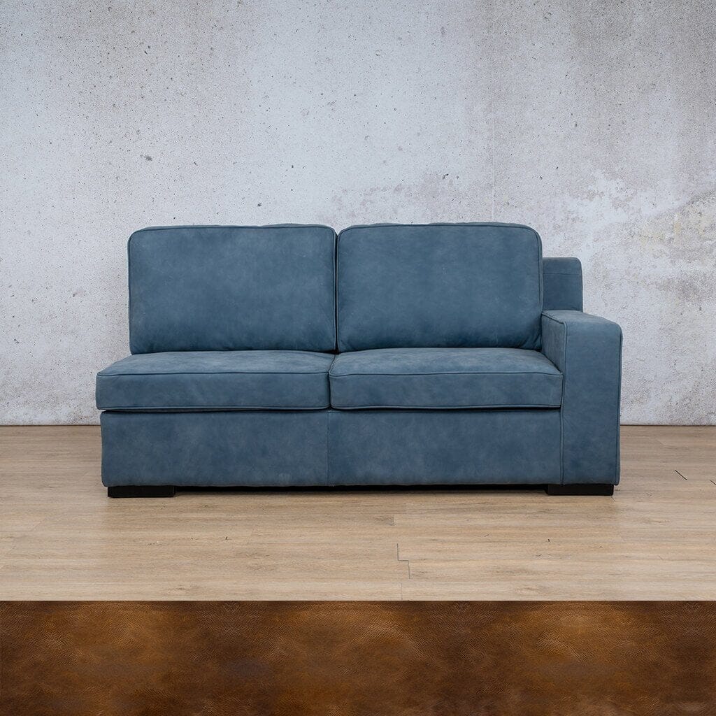 Rome Leather 2 Seater RHF Leather Sofa Leather Gallery Royal Walnut Full Foam 