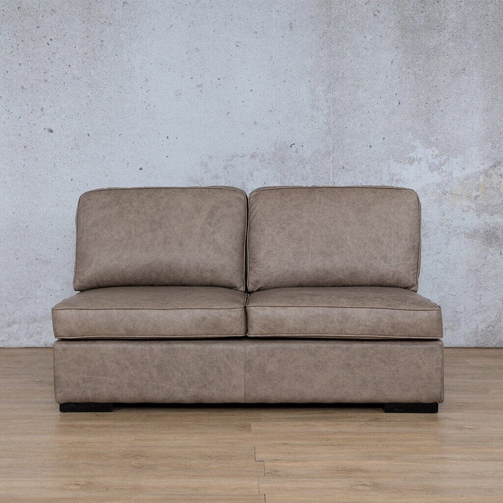 Rome Leather Armless - 2 Seater Leather Sofa Leather Gallery Bedlam Taupe Full Foam 