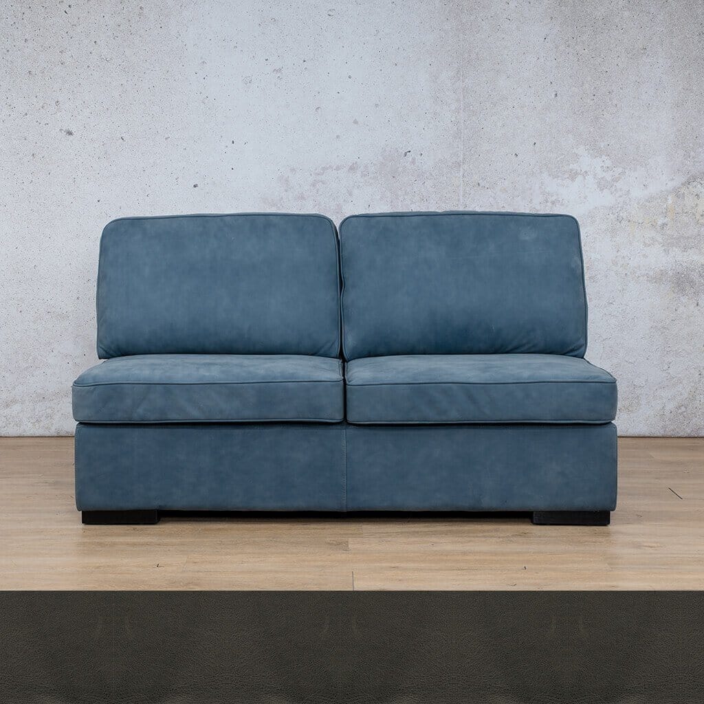 Rome Leather Armless - 2 Seater Leather Sofa Leather Gallery Czar Anthracite Full Foam 