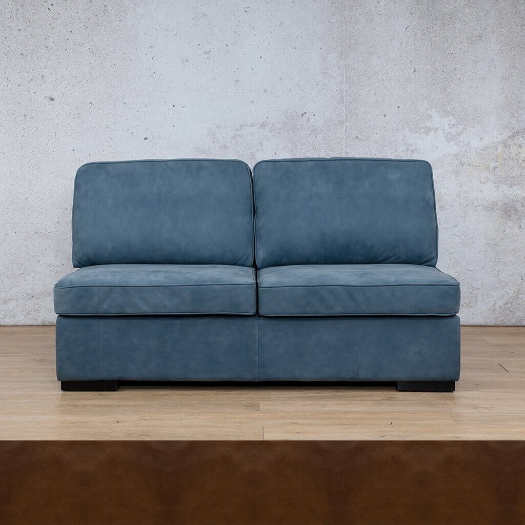 Rome Leather Armless - 2 Seater Leather Sofa Leather Gallery Czar Pecan Full Foam 