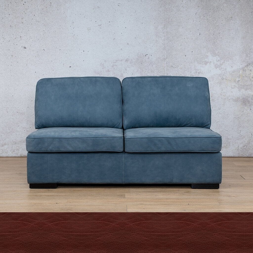 Rome Leather Armless - 2 Seater Leather Sofa Leather Gallery Czar Ruby  