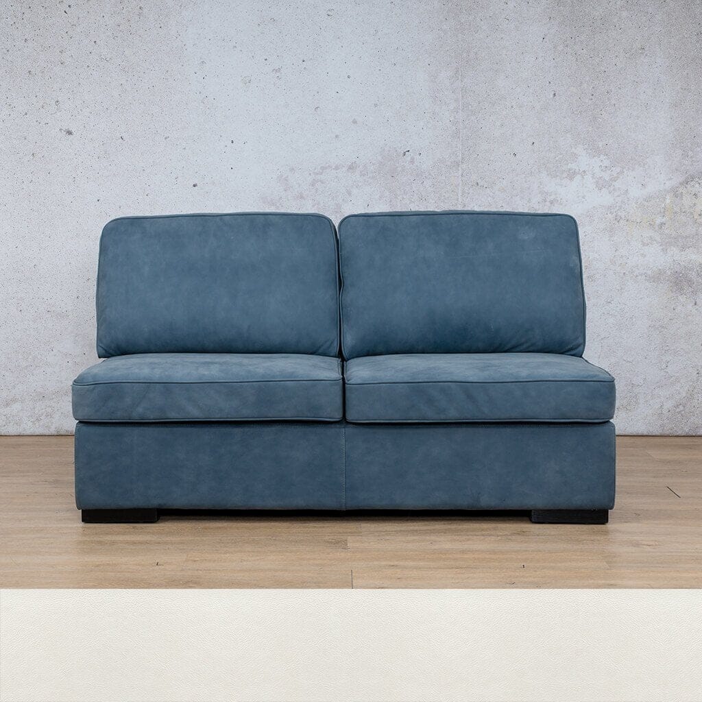 Rome Leather Armless - 2 Seater Leather Sofa Leather Gallery Czar White Full Foam
