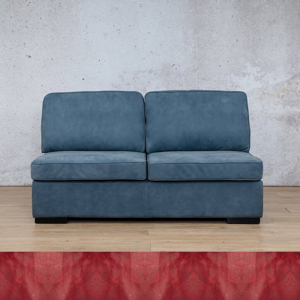 Rome Leather Armless - 2 Seater Leather Sofa Leather Gallery Royal Ruby Full Foam 