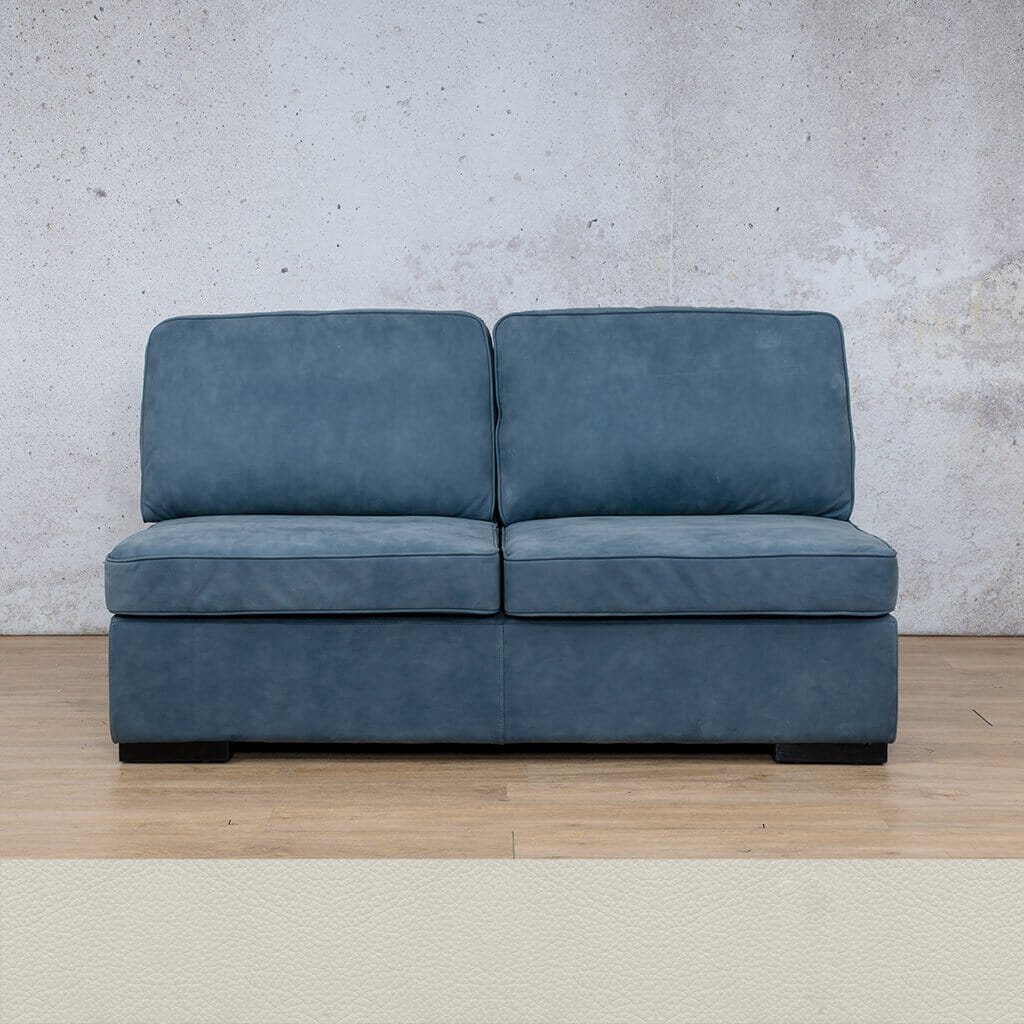 Rome Leather Armless - 2 Seater Leather Sofa Leather Gallery Urban White Full Foam 