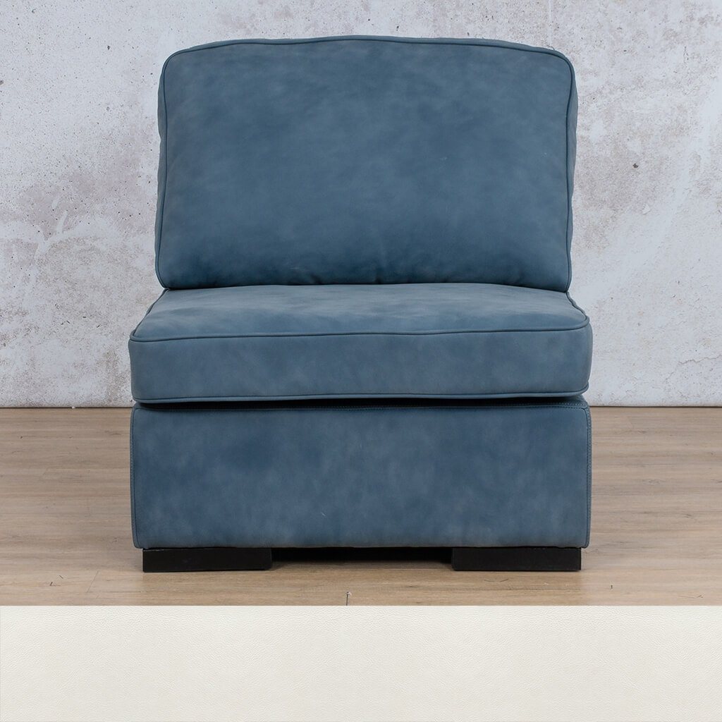 Arizona Leather Armless Chair Leather Gallery Czar White WAREHOUSE COLLECTION - PINETOWN OR NORTHRIDING Feathers & Foam