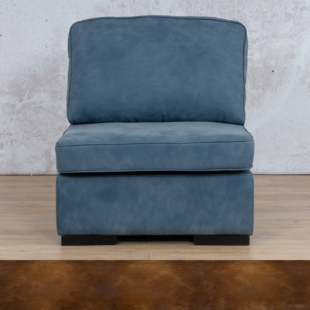 Arizona Leather Armless Chair Leather Gallery Royal Walnut-A WAREHOUSE COLLECTION - PINETOWN OR NORTHRIDING Feathers & Foam