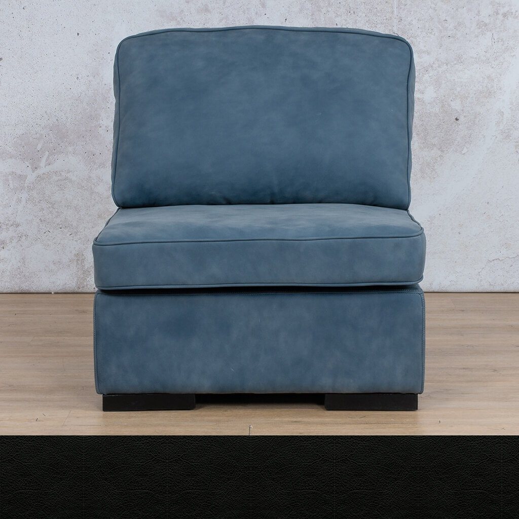 Arizona Leather Armless Chair Leather Gallery Czar Black WAREHOUSE COLLECTION - PINETOWN OR NORTHRIDING Feathers & Foam