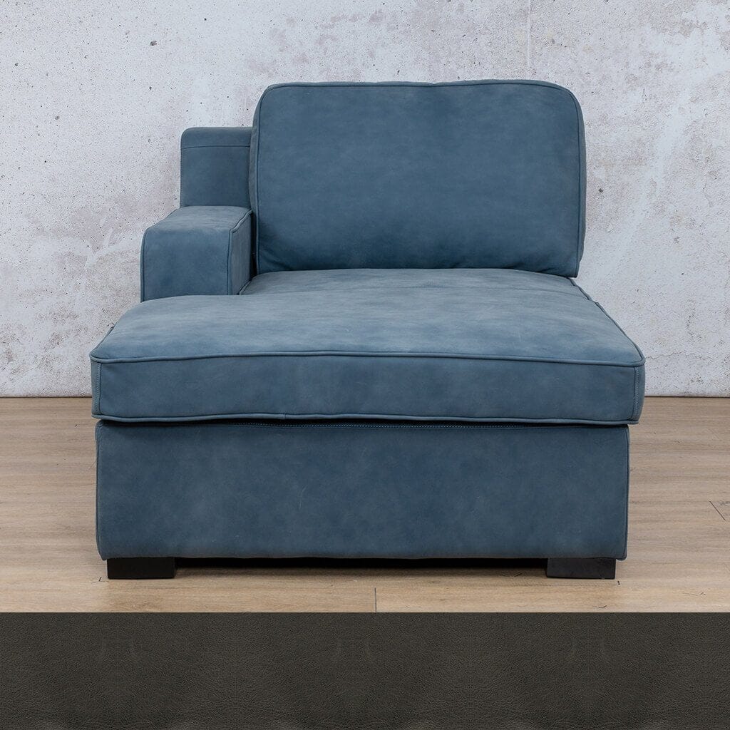 Rome Leather Chaise LHF Leather Sofa Leather Gallery Czar Anthracite Full Foam 
