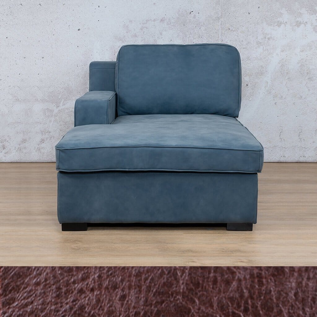 Rome Leather Chaise 1 Arm - LHF - Royal Coffee - Leather Chaise Armchair