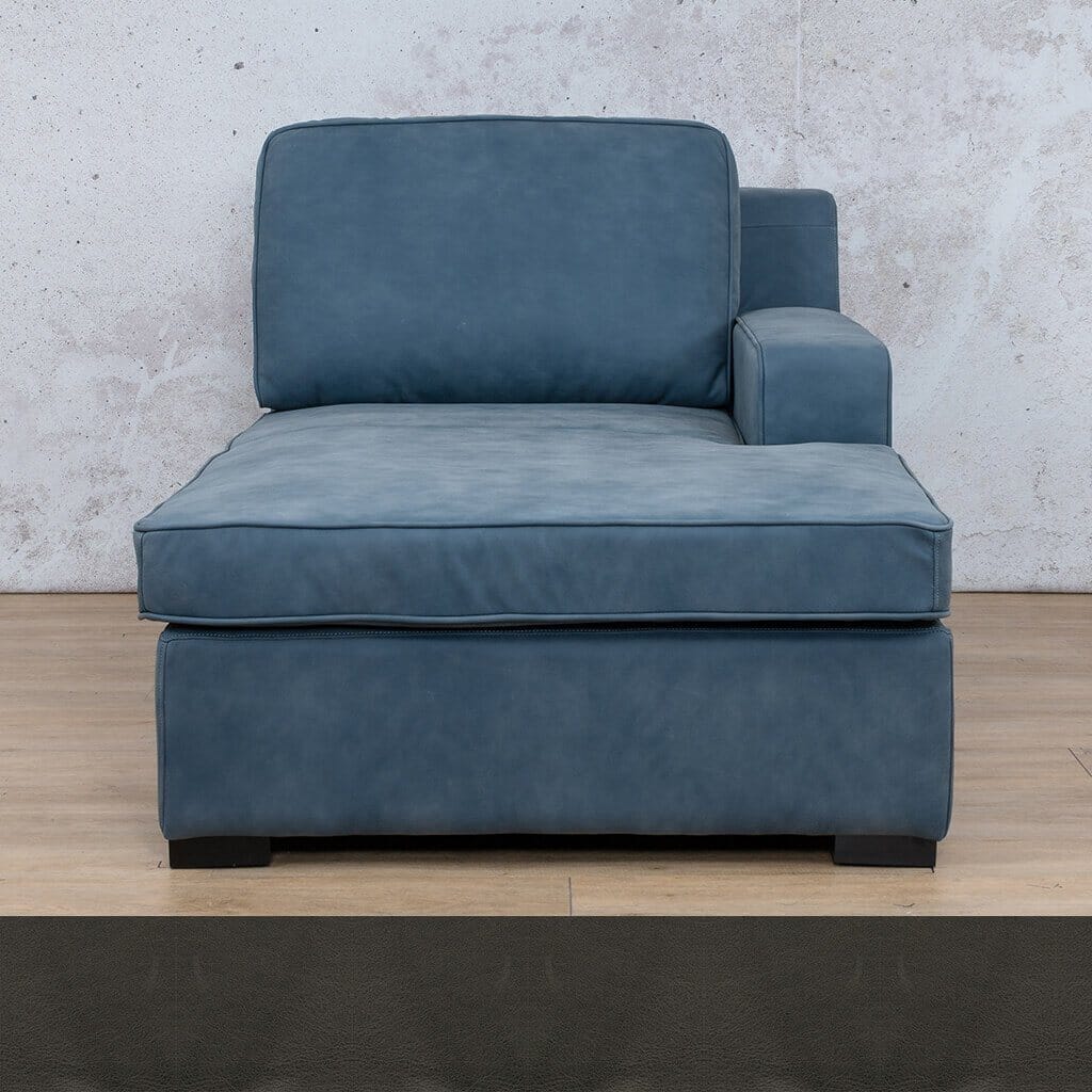 Rome Leather Chaise RHF Leather Sofa Leather Gallery Czar Anthracite Full Foam 