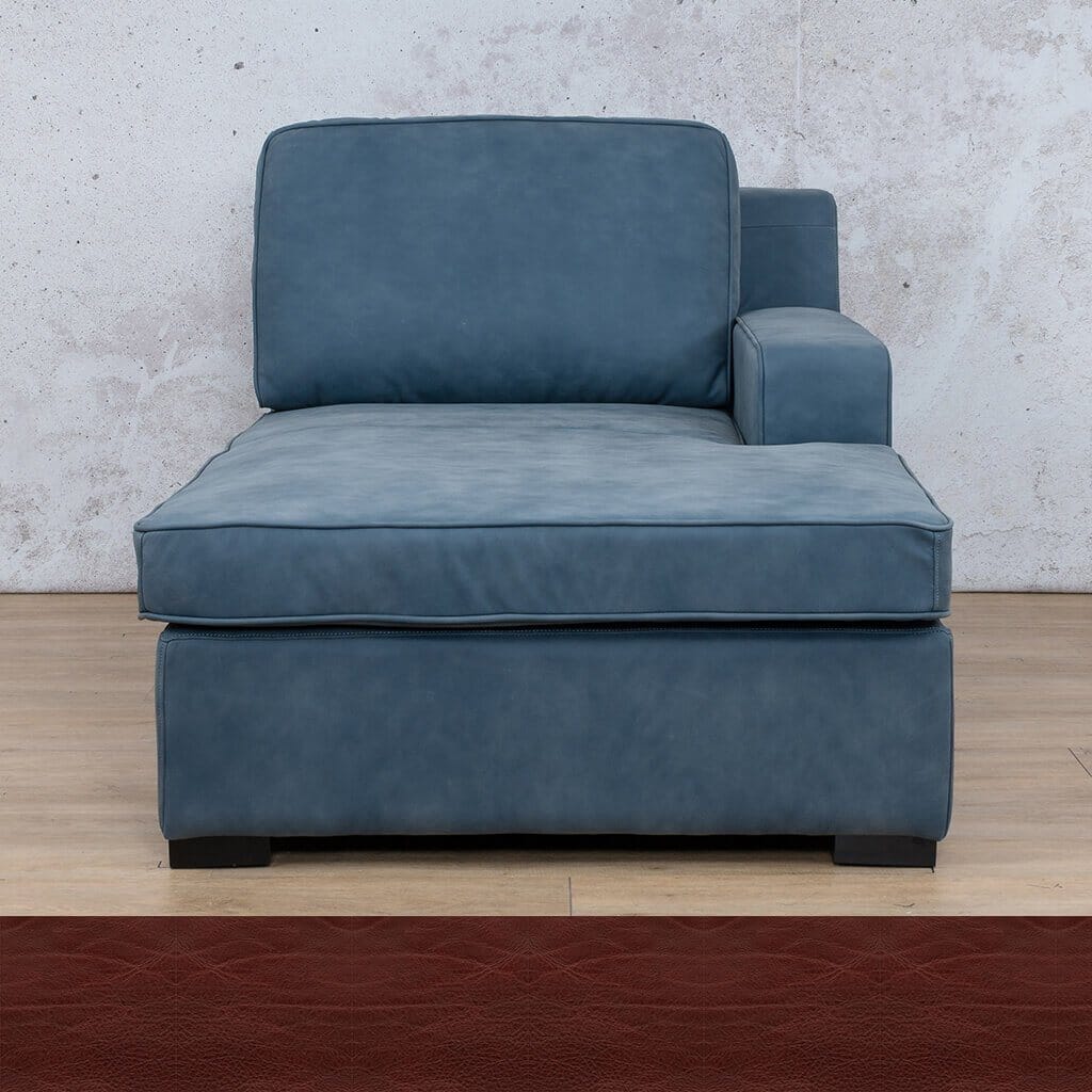 Rome Leather Chaise RHF Leather Sofa Leather Gallery Czar Ruby Full Foam 