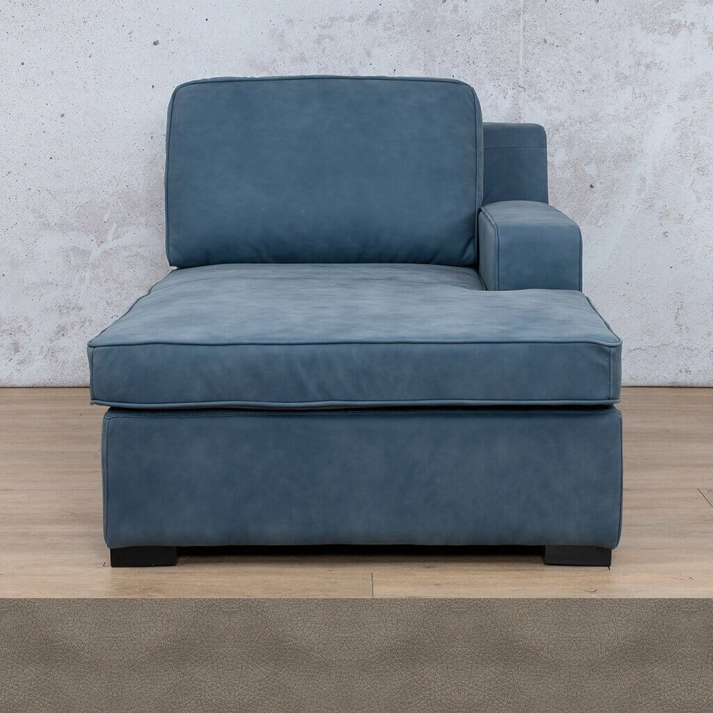 Rome Leather Chaise RHF Leather Sofa Leather Gallery Flux Grey Full Foam 