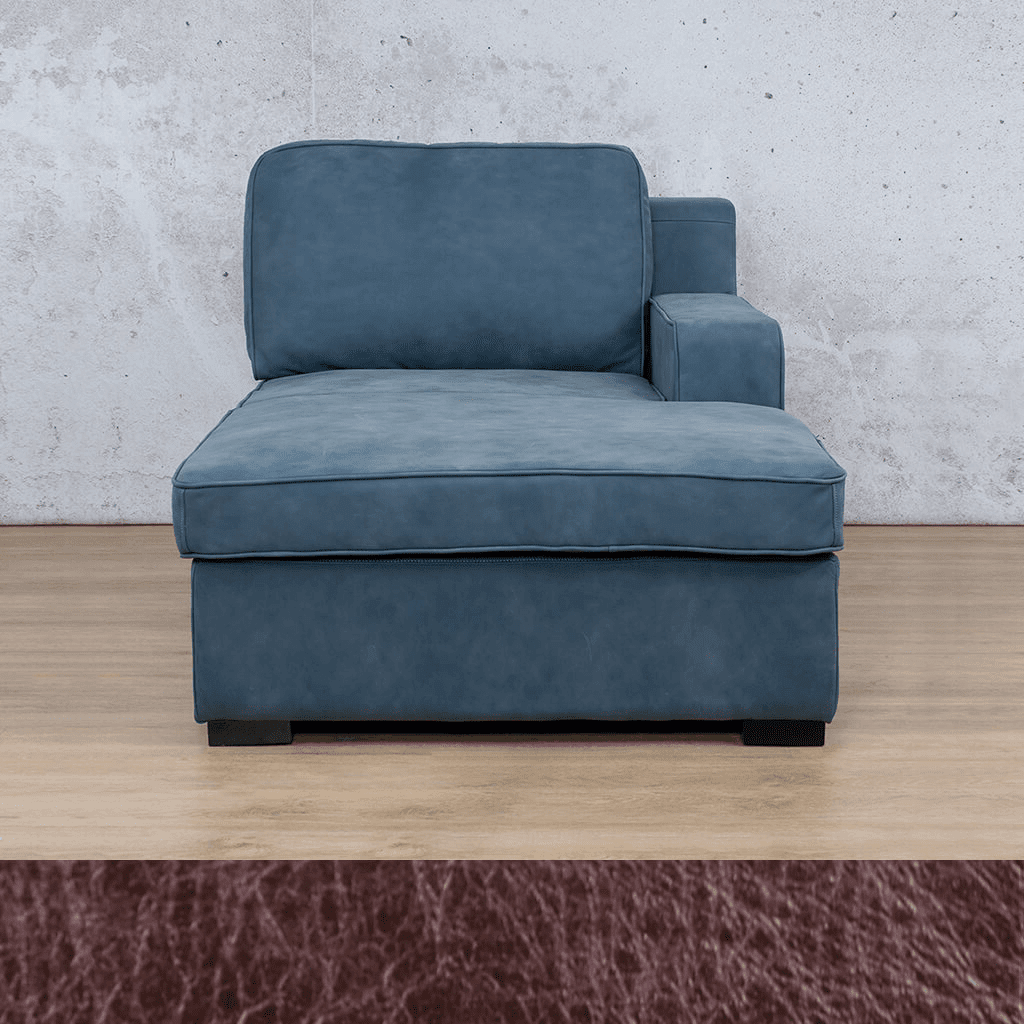 Rome Leather Chaise RHF Leather Sofa Leather Gallery Royal Coffee Full Foam 