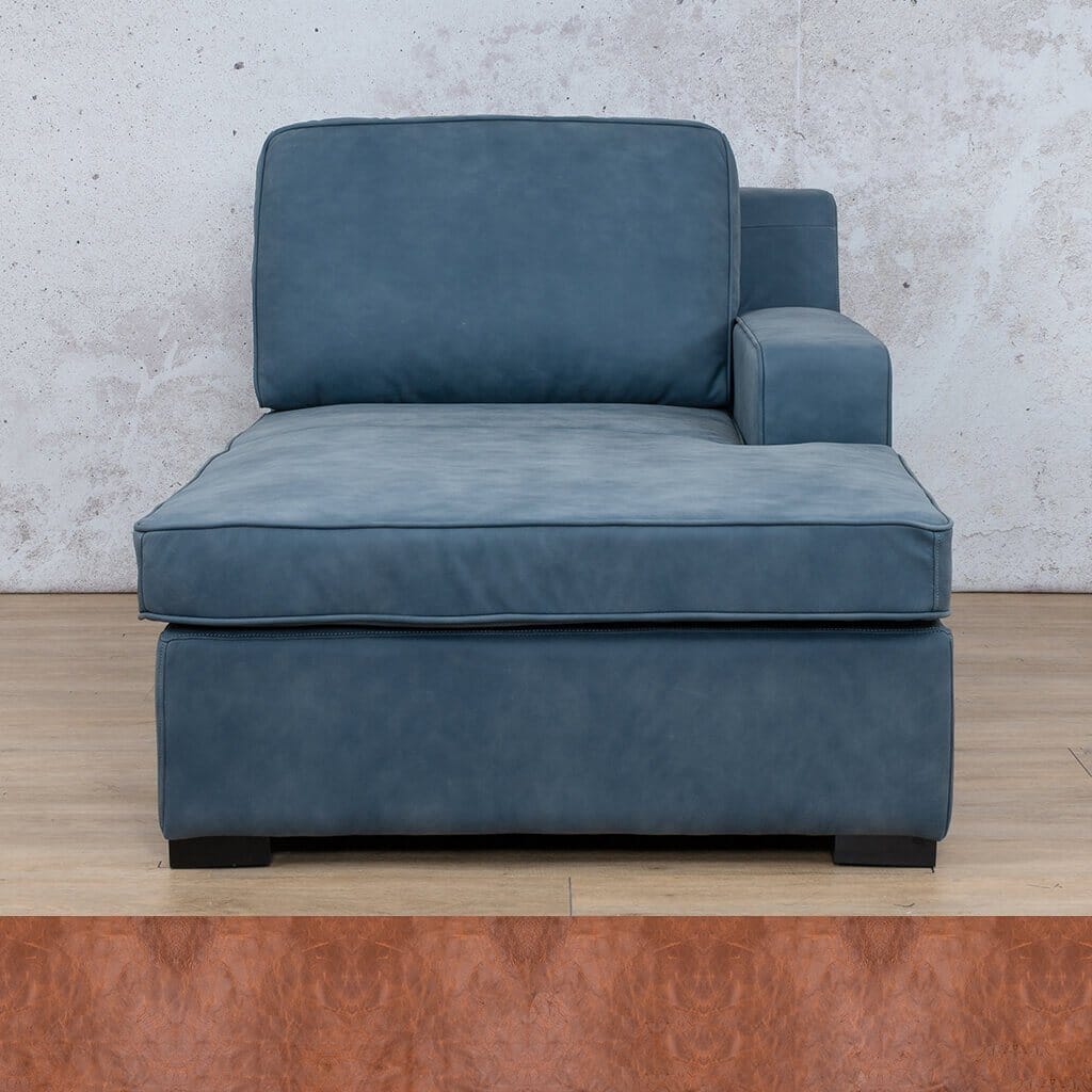 Rome Leather Chaise 1 Arm - RHF - Royal Saddle - Leather Chaise Armchair