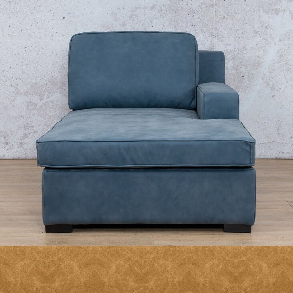 Rome Leather Chaise RHF Leather Sofa Leather Gallery Royal Hazelnut Full Foam 