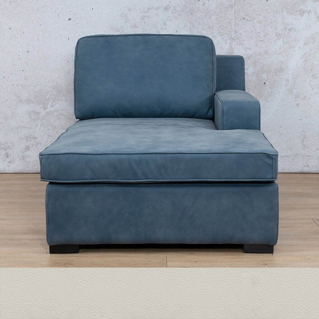 Rome Leather Chaise 1 Arm - RHF - Urban White - Leather Chaise Armchair