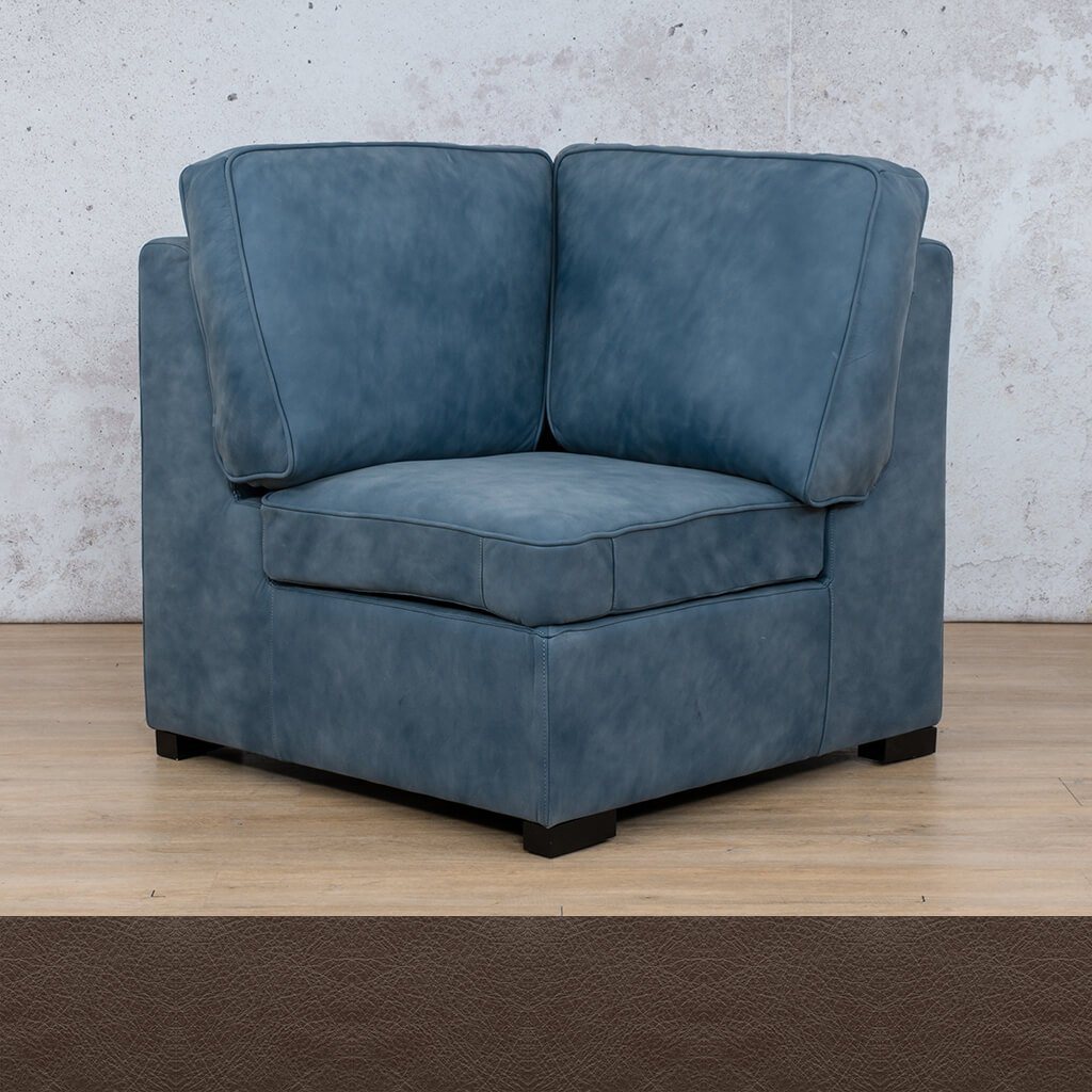 Rome Leather Corner Module - Country Ox Blood - Leather Corner Couches
