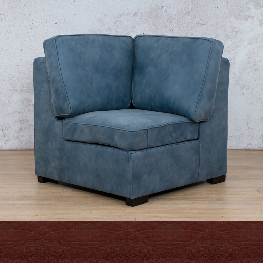 Rome Leather Corner Module - Czar Ruby - Leather Corner Couches