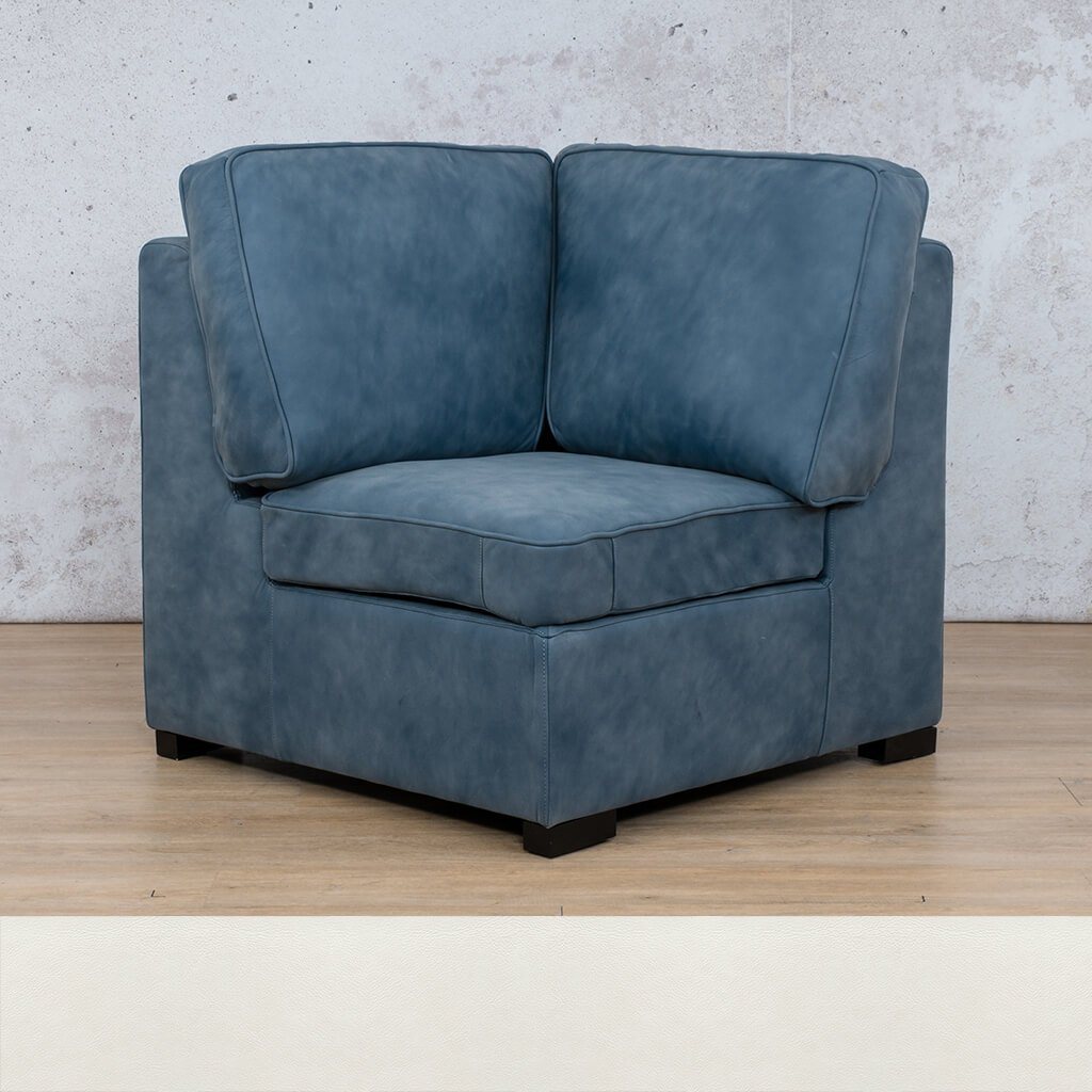 Rome Leather Corner Module - Czar White - Leather Corner Couches