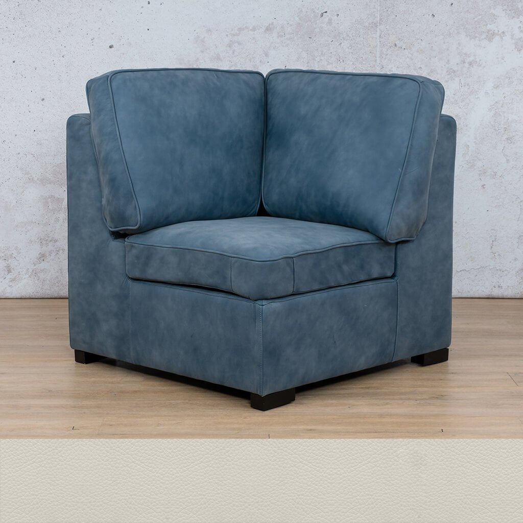 Rome Leather Corner Module - Urban White - Leather Corner Couches