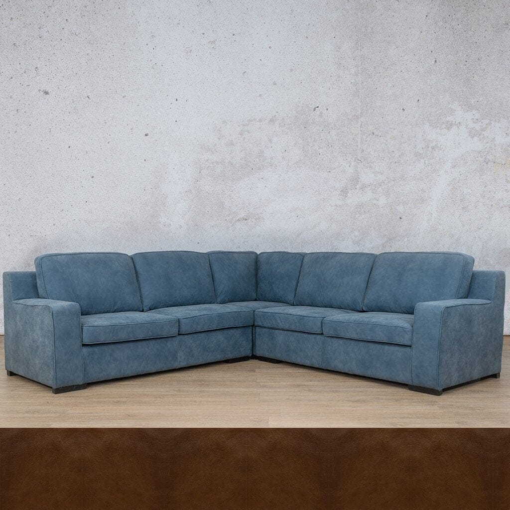 Rome Leather L-Sectional 5 Seater Leather Sectional Leather Gallery Czar Pecan