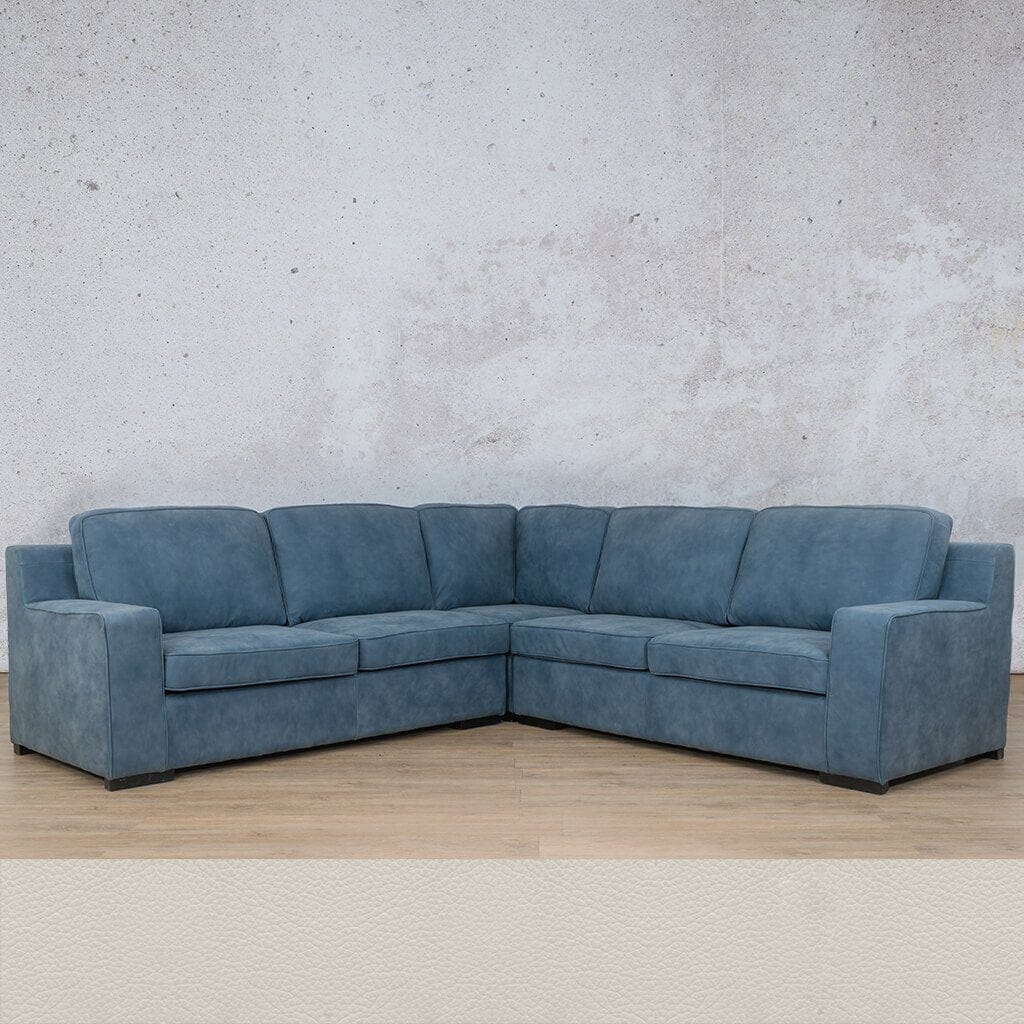 Rome Leather L-Sectional 5 Seater Leather Sectional Leather Gallery Urban White